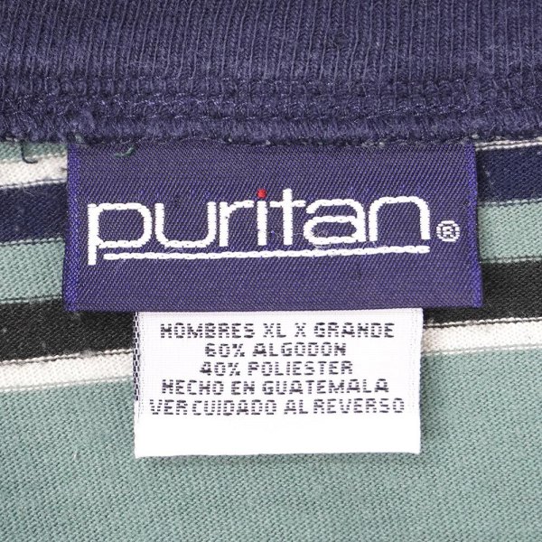 画像2: 90's Puritan Vネック マルチボーダーTシャツ (2)