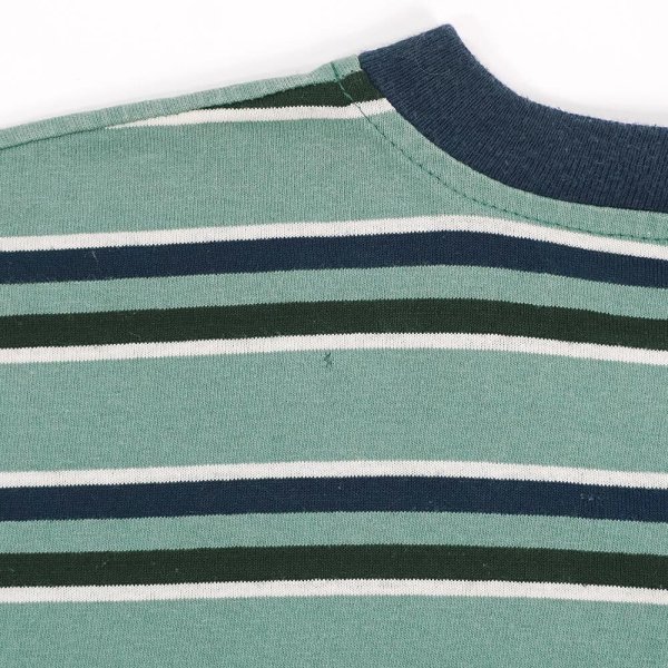 画像4: 90's Puritan Vネック マルチボーダーTシャツ (4)