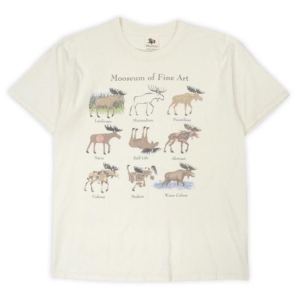 画像1: Late 90's Hatley "Mooseum of Fine Art" プリントTシャツ (1)
