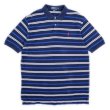 画像1: 00's Polo Ralph Lauren マルチボーダー柄 ポロシャツ “NAVY BASE” (1)