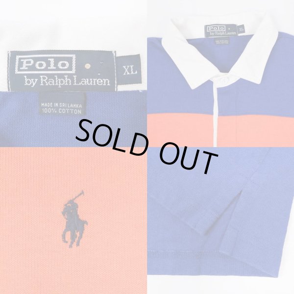 画像2: 90's Polo Ralph Lauren ワイドボーダー柄 ラガーシャツ (2)