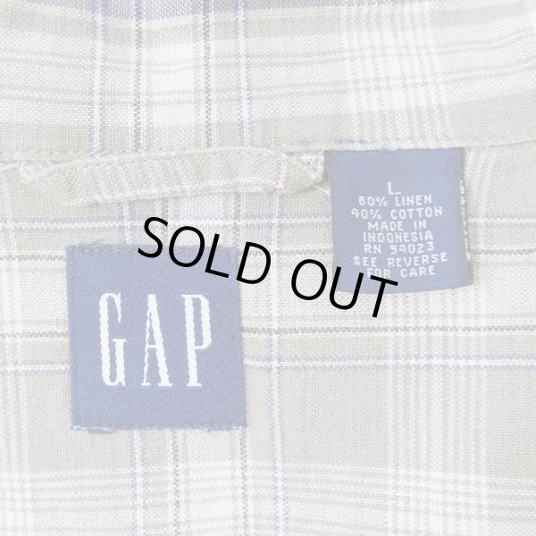 画像2: 90-00's OLD GAP S/S チェック柄 オープンカラーシャツ (2)