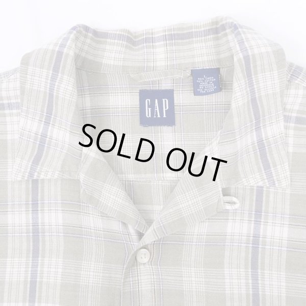 画像3: 90-00's OLD GAP S/S チェック柄 オープンカラーシャツ (3)