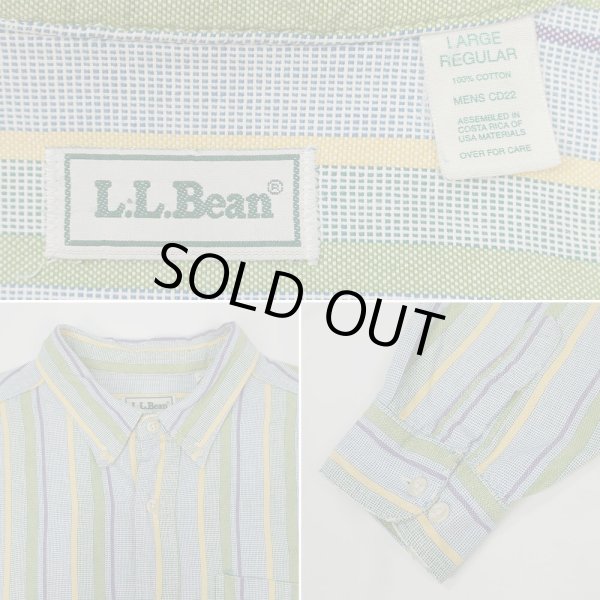 画像2: Late 90's L.L.Bean マルチストライプ柄 ボタンダウンシャツ (2)
