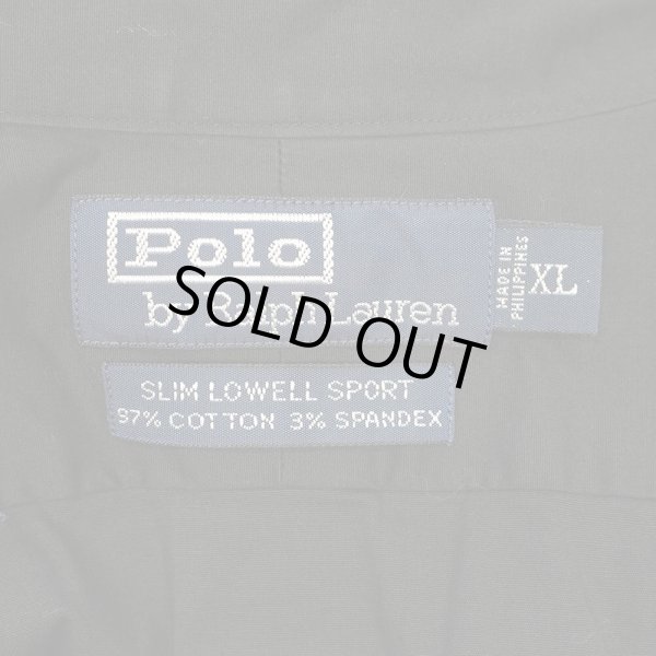 画像2: 90's Polo Ralph Lauren S/S レギュラーカラーシャツ "SLIM LOWELL SPORT / BLACK" (2)