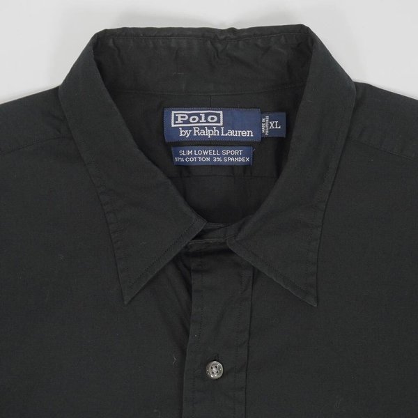 画像3: 90's Polo Ralph Lauren S/S レギュラーカラーシャツ "SLIM LOWELL SPORT / BLACK" (3)