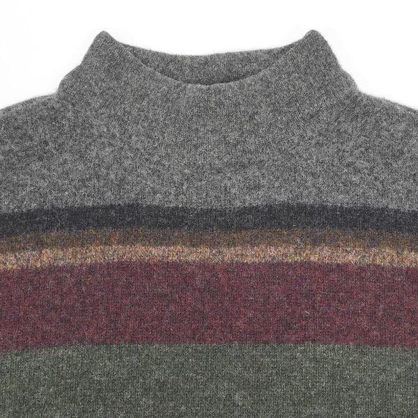 画像3: 90's LAUREN PALPH LAUREN マルチボーダー柄 モックネックウールニット (3)