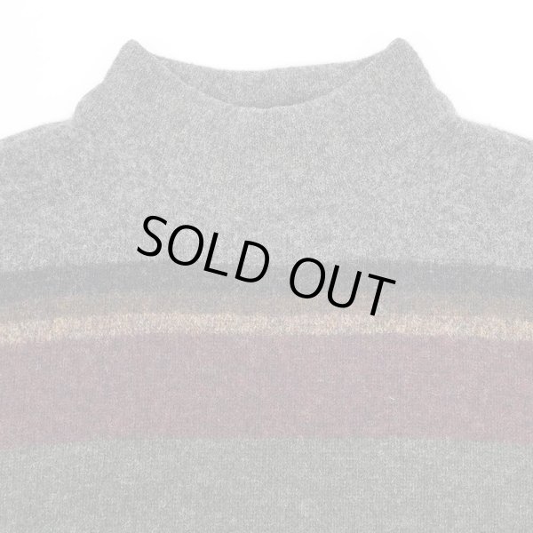 画像3: 90's LAUREN PALPH LAUREN マルチボーダー柄 モックネックウールニット (3)