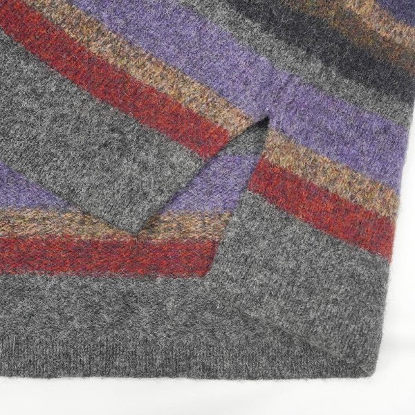 画像4: 90's LAUREN PALPH LAUREN マルチボーダー柄 モックネックウールニット (4)