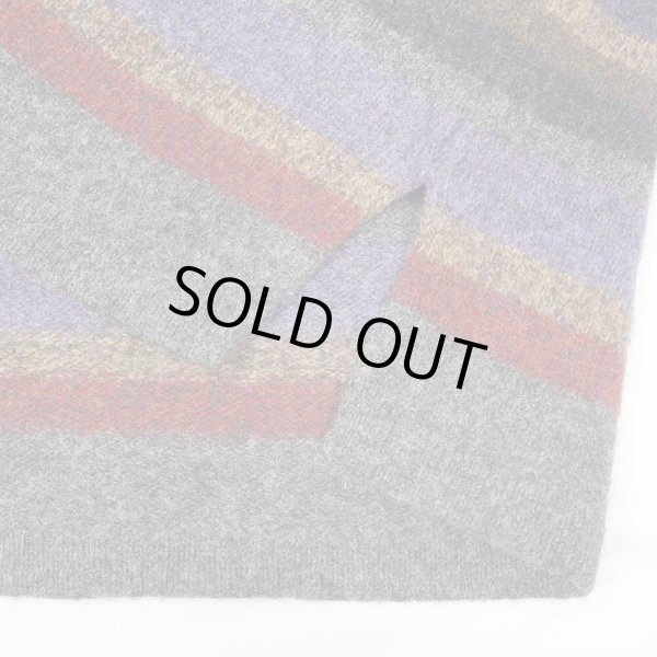 画像4: 90's LAUREN PALPH LAUREN マルチボーダー柄 モックネックウールニット (4)