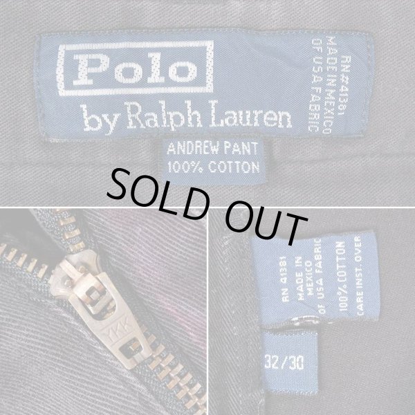 画像3: 90's Polo Ralph Lauren 2タック チノトラウザー "ANDREW PANT / BLACK" (3)