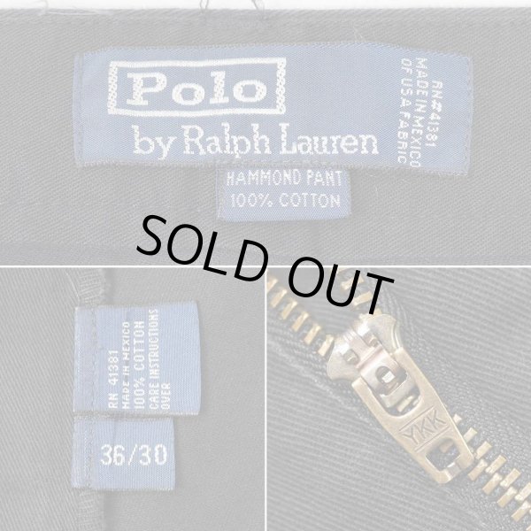 画像4: 90's Polo Ralph Lauren 2タック チノトラウザー “HAMMOND PANT / BLACK” (4)