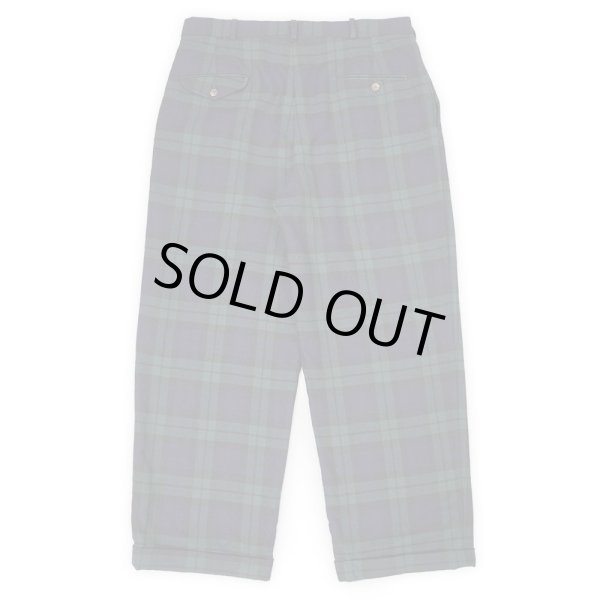 画像2: 80-90's Polo Ralph Lauren 2タック ウールトラウザー "ブラックウォッチ / W32 L28相当" (2)