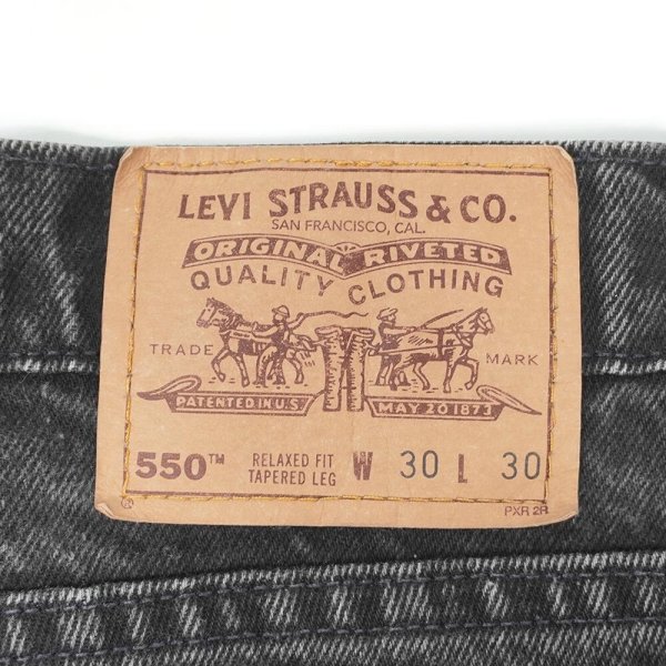 画像3: Early 00's Levi's 550 ブラックデニムパンツ "MADE IN USA / W30 L30" (3)