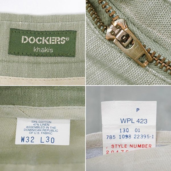 画像4: Late 90's DOCKERS 2タック コットンリネントラウザー "W32 L30" (4)