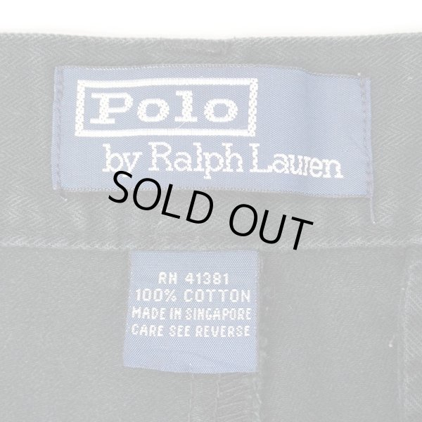 画像3: 90-00's Polo Ralph Lauren ノータック ヘリンボーンショーツ "BLACK" (3)