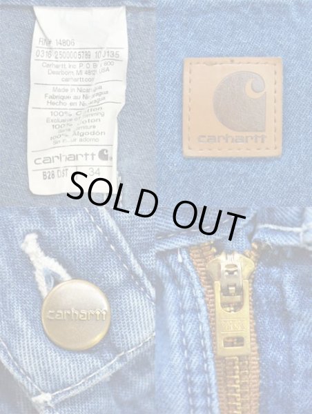 画像3: 00's Carhartt デニムペインターショーツ “W34” (3)