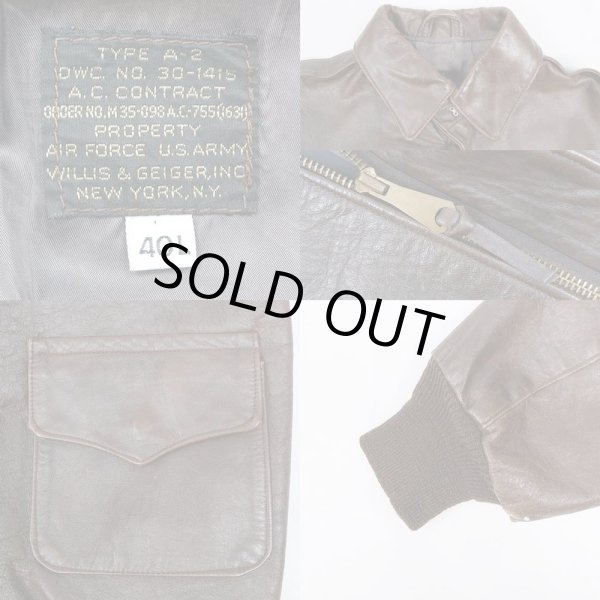 画像3: 80's Willis&Geiger A-2 レザーフライトジャケット (3)