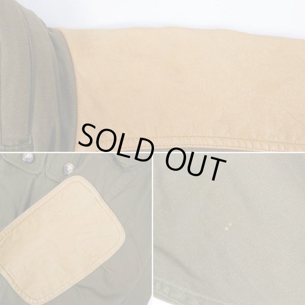 画像5: 90-00's ORVIS レザー切り替え フィールドジャケット (5)