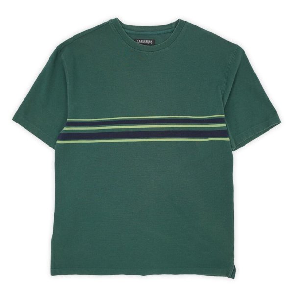 画像1: 00's STRUCTURE コットンピケ マルチボーダーTシャツ (1)