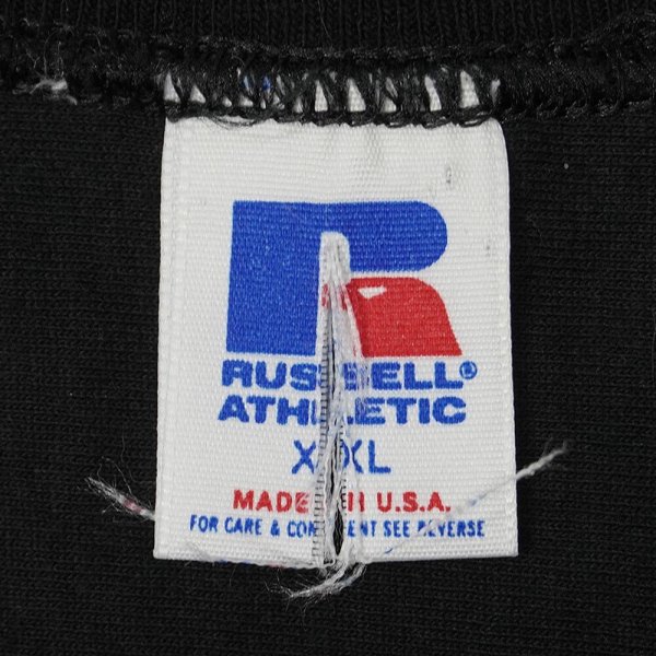 画像2: 80's RUSSELL ブランク フットボールTシャツ “BLACK / XXL / MADE IN USA” (2)