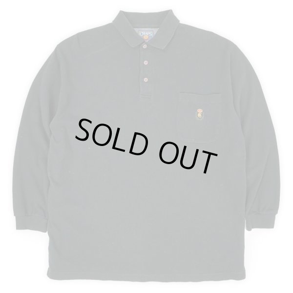 画像1: 90's CHAPS Ralph Lauren L/S ポロシャツ "BLACK" (1)