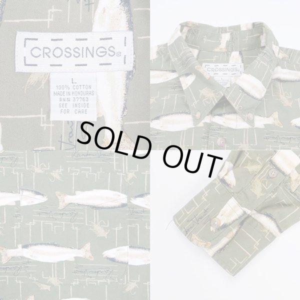 画像3: 90-00's CROSSINGS 総柄ボタンダウンシャツ (3)