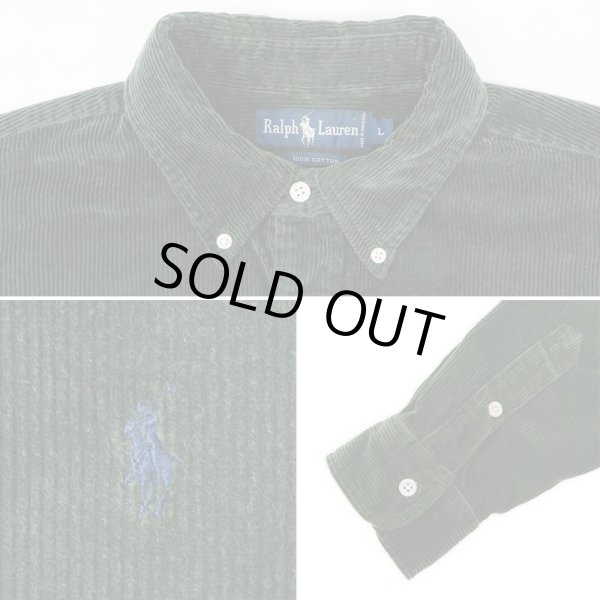 画像4: 90's Polo Ralph Lauren 太畝コーデュロイ ボタンダウンシャツ (4)