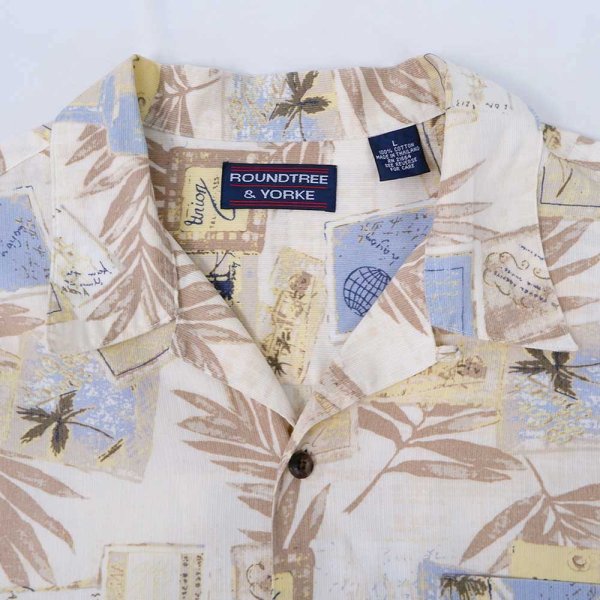 画像3: 90's ROUNDTREE & YORKE 総柄 オープンカラーシャツ (3)