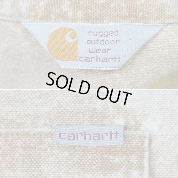 画像2: 90's Carhartt ブリーチ加工 ダックワークシャツ (2)