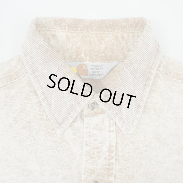 画像3: 90's Carhartt ブリーチ加工 ダックワークシャツ (3)