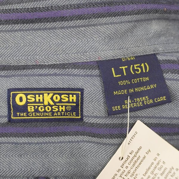 画像2: 90's OSHKOSH マルチストライプ柄 フランネルシャツ "DEADSTOCK" (2)