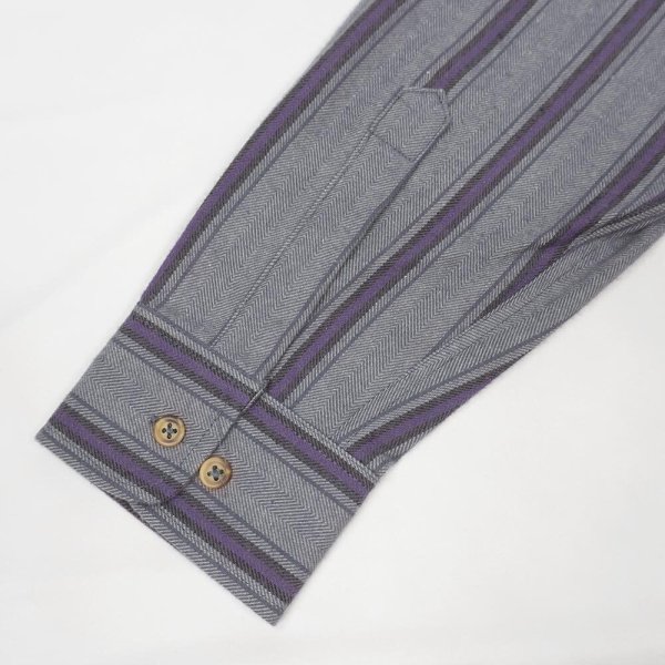 画像4: 90's OSHKOSH マルチストライプ柄 フランネルシャツ "DEADSTOCK" (4)