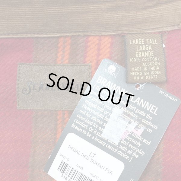 画像2: Late 90's ST JOHN'S BAY ヘビーネルシャツ "DEADSTOCK / RED PLAID" (2)