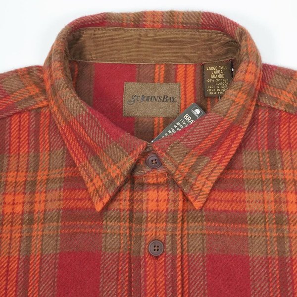 画像3: Late 90's ST JOHN'S BAY ヘビーネルシャツ "DEADSTOCK / RED PLAID" (3)