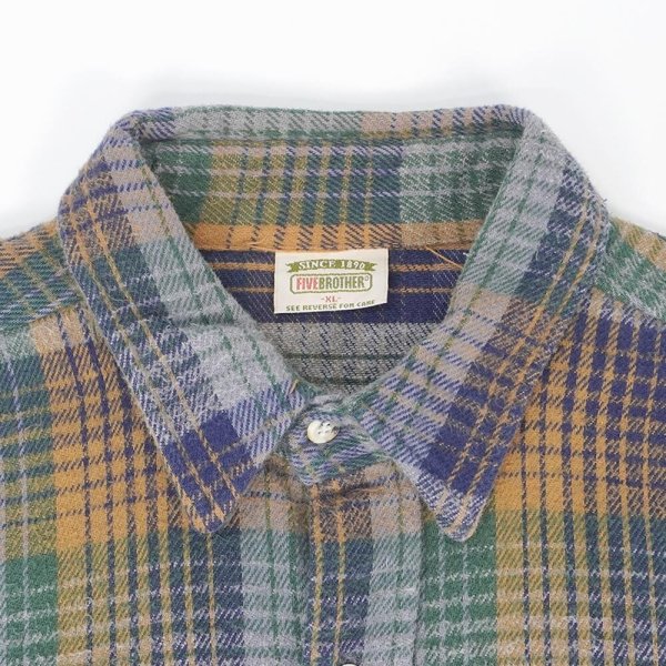 画像3: 90's FIVE BROTHER ヘビーネルシャツ "MADE IN USA" (3)