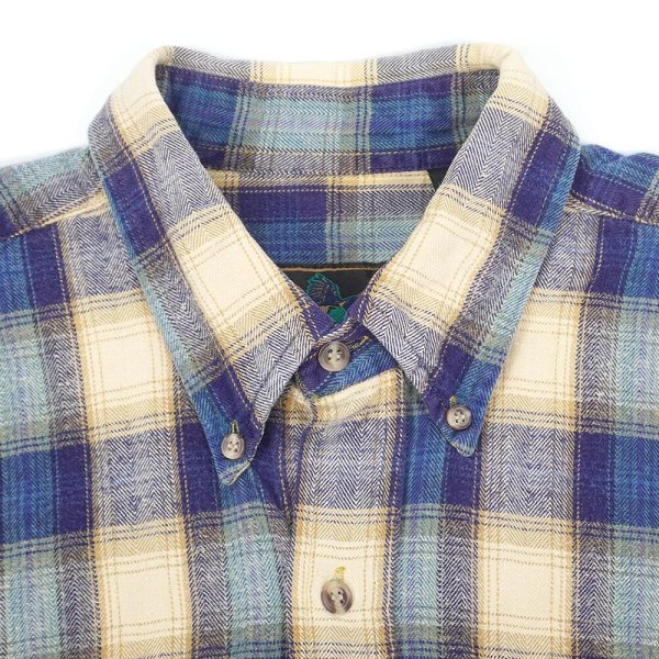 画像3: 90's BACK PACKER フランネル ボタンダウンシャツ "Blue Plaid" (3)