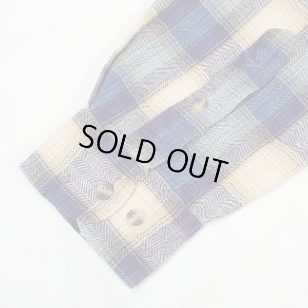 画像4: 90's BACK PACKER フランネル ボタンダウンシャツ "Blue Plaid" (4)