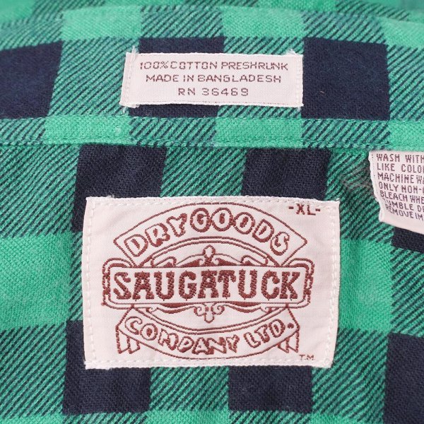 画像2: 80's SAUGATUCK ブロックチェック柄 プリントネルシャツ “DEADSTOCK” (2)
