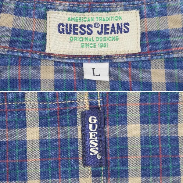 画像2: 90's GUESS JEANS レギュラーカラーシャツ "MADE IN USA" (2)