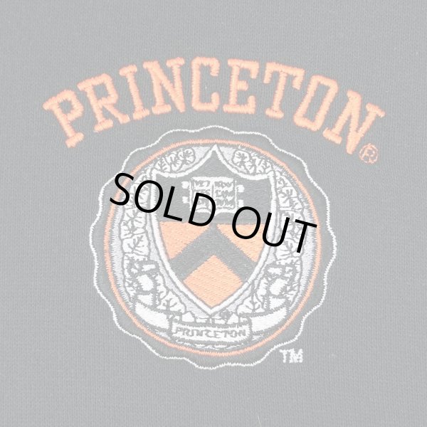 画像2: 00's PRINCETON カレッジロゴ刺繍 スウェット "BLACK RUSSELL BODY" (2)