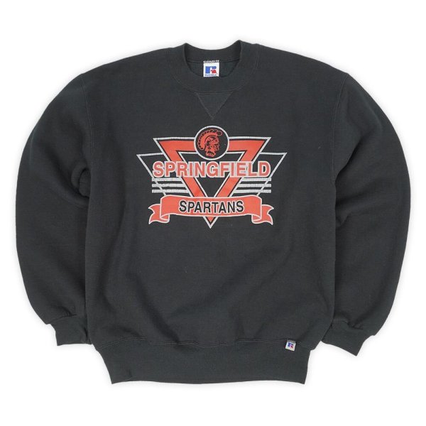 画像1: 90's RUSSELL プリントスウェット “BLACK / MADE IN USA” (1)