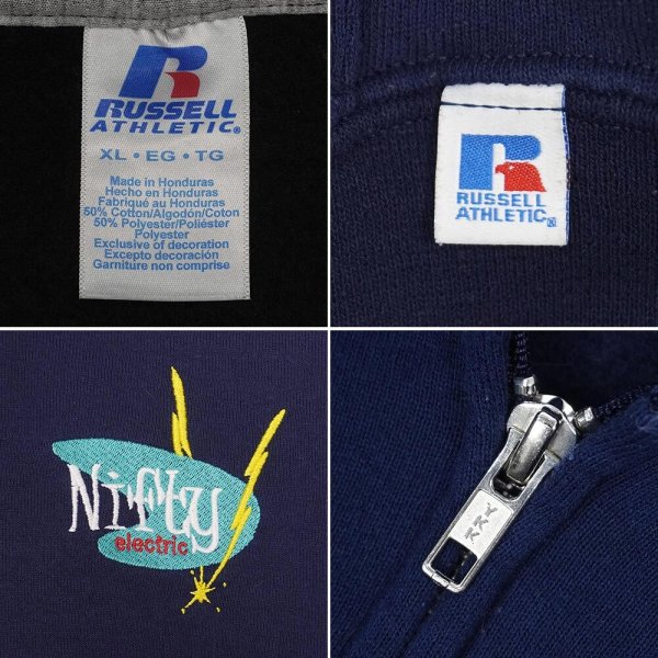 画像2: 00's RUSSELL フルジップ スウェットパーカー "NAVY" (2)