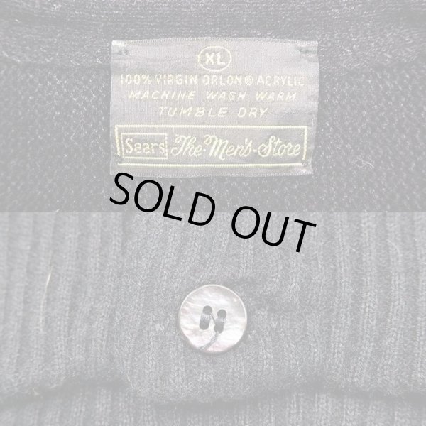 画像3: 70's Sears アクリルカーディガン “BLACK” (3)