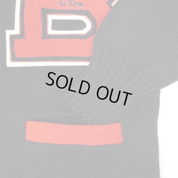 画像5: 60's Grady レタードカーディガン “BLACK×RED / DEADSTOCK” (5)