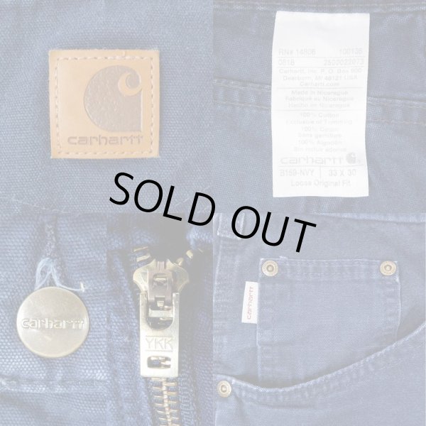 画像3: 00's Carhartt ライトダック ペインターパンツ "NAVY / W33 L30" (3)