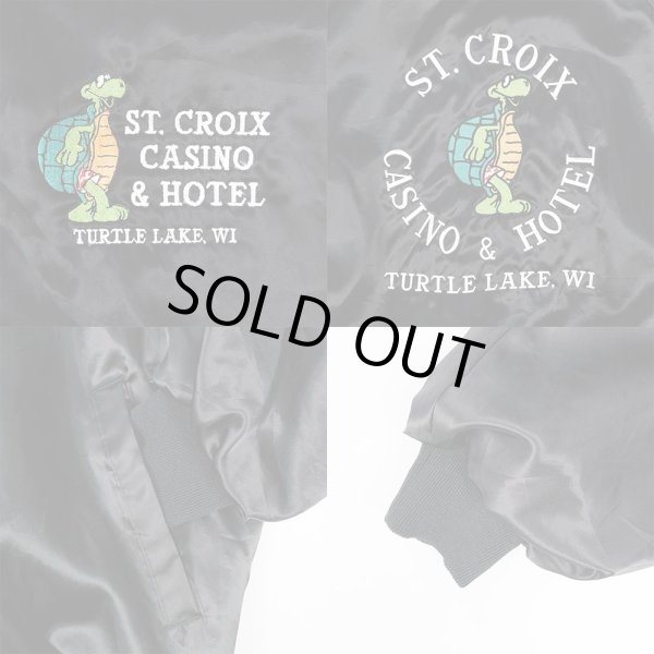 画像4: 90's ST.CROIX CASINO & HOTEL ナイロンサテンスタジャン "MADE IN USA" (4)