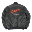 画像1: Early 00's D.A.R.E ナイロンサテンスタジャン "ALL BLACK / MADE IN USA" (1)