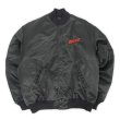画像2: Early 00's D.A.R.E ナイロンサテンスタジャン "ALL BLACK / MADE IN USA" (2)