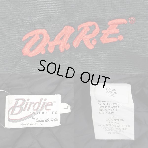 画像3: Early 00's D.A.R.E ナイロンサテンスタジャン "ALL BLACK / MADE IN USA" (3)